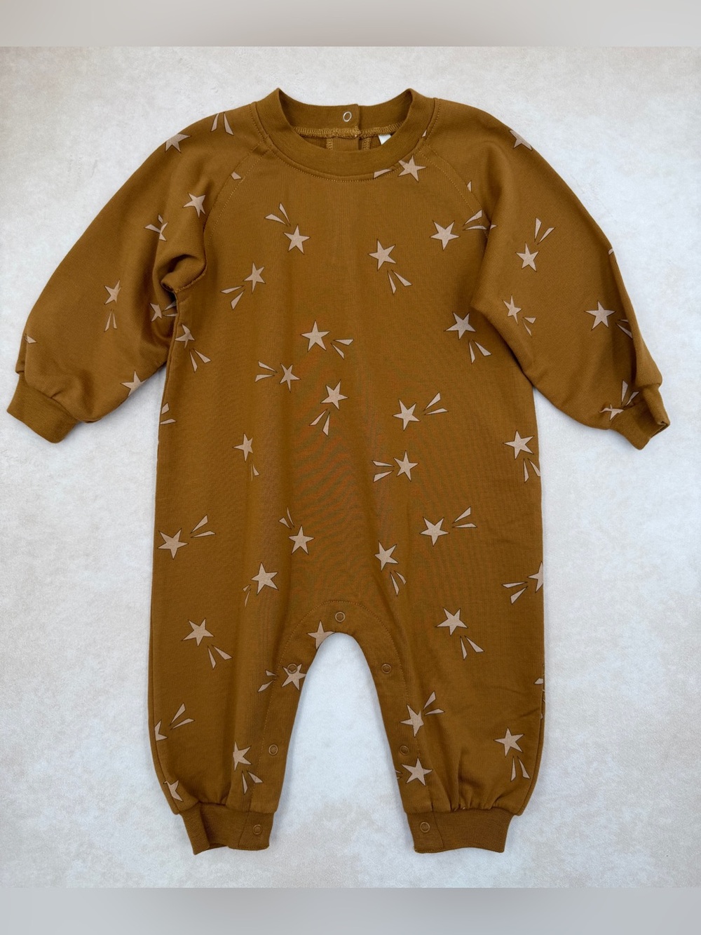 🆕 Rylee + Cru Brown Star-Print Long Sleeve Romper